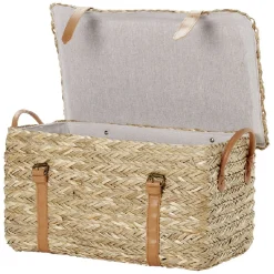Rangement|Gifi Malle en jute naturelle avec sangles 43x24xH22 cm - TISSIA