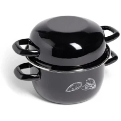 Marmite à moules avec couvercle Ø20,5cm acier noir^Gifi Outlet