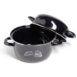 Marmite à moules avec couvercle Ø20,5cm acier noir^Gifi Outlet