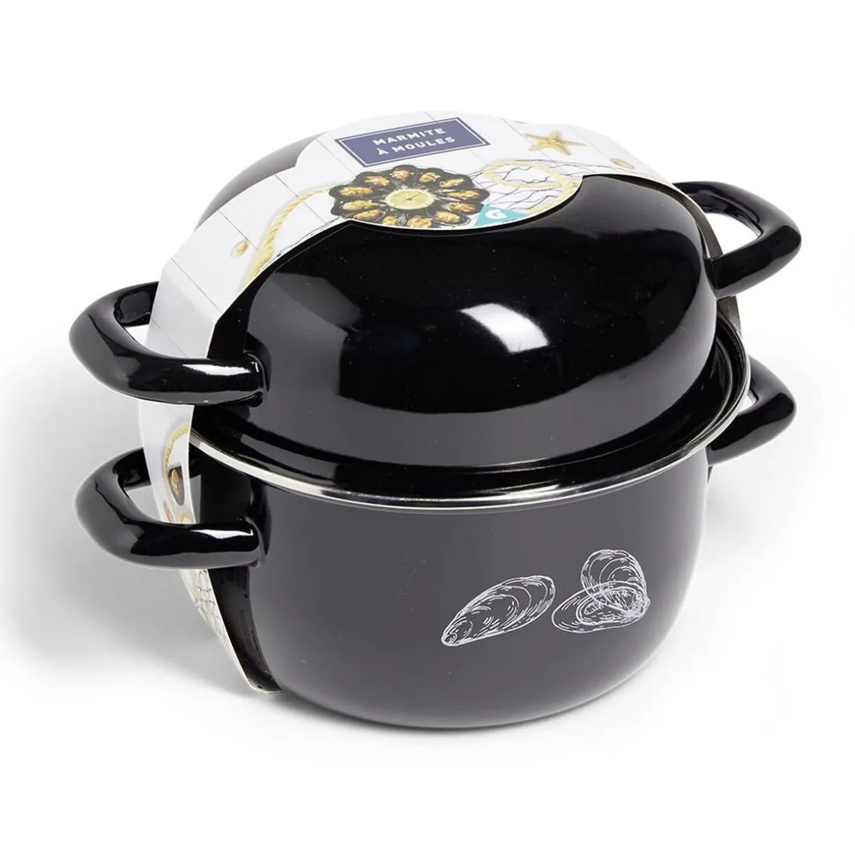 Marmite à moules avec couvercle Ø20,5cm acier noir^Gifi Outlet