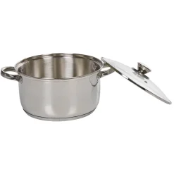 Marmite anti adhésive inox couvercle en verre^Gifi Discount