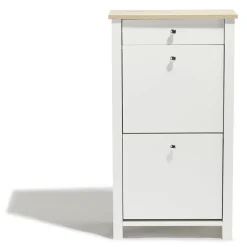 Rangement|Gifi Meuble à chaussures Bristol blanc et naturel