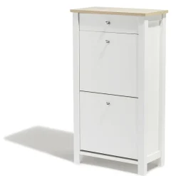 Rangement|Gifi Meuble à chaussures Bristol blanc et naturel