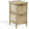 Rangement|Gifi Meuble d'appoint Salomé 2 panières bois et métal 26xH46,5x30cm