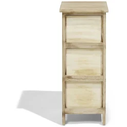 Rangement|Gifi Meuble d'appoint Salomé 3 panières bois et métal 26xH63x30cm