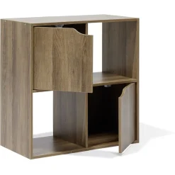 Rangement|Gifi Meuble de rangement Adam 4 cases Marron 60x29,8xH60 cm