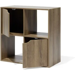 Rangement|Gifi Meuble de rangement Adam 4 cases Marron 60x29,8xH60 cm