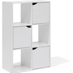Rangement|Gifi Meuble de rangement Adam 6 cases Blanc 60x29,8xH90 cm