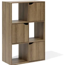 Rangement|Gifi Meuble de rangement Adam 6 cases Marron 60x29,8xH90 cm