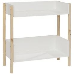 Rangement|Gifi Meuble de rangement en bois 2 niveaux naturel et blanc