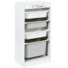 Rangement|Gifi Meuble de rangement enfant Tidy 3 bacs bois gris blanc 45x30xH88,5cm