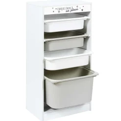 Rangement|Gifi Meuble de rangement enfant Tidy 3 bacs bois gris blanc 45x30xH88,5cm