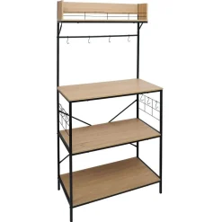 Rangement|Gifi Meuble de rangement Kitchen bois et métal 80xH160x40cm
