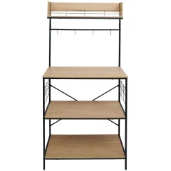 Rangement|Gifi Meuble de rangement Kitchen bois et métal 80xH160x40cm