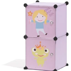 Rangement|Gifi Meuble de rangement rose motif grenouille pour enfant
