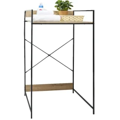 Entretien Du Linge|Gifi Meuble pour buanderie 70xH115x60cm bois et acier noir
