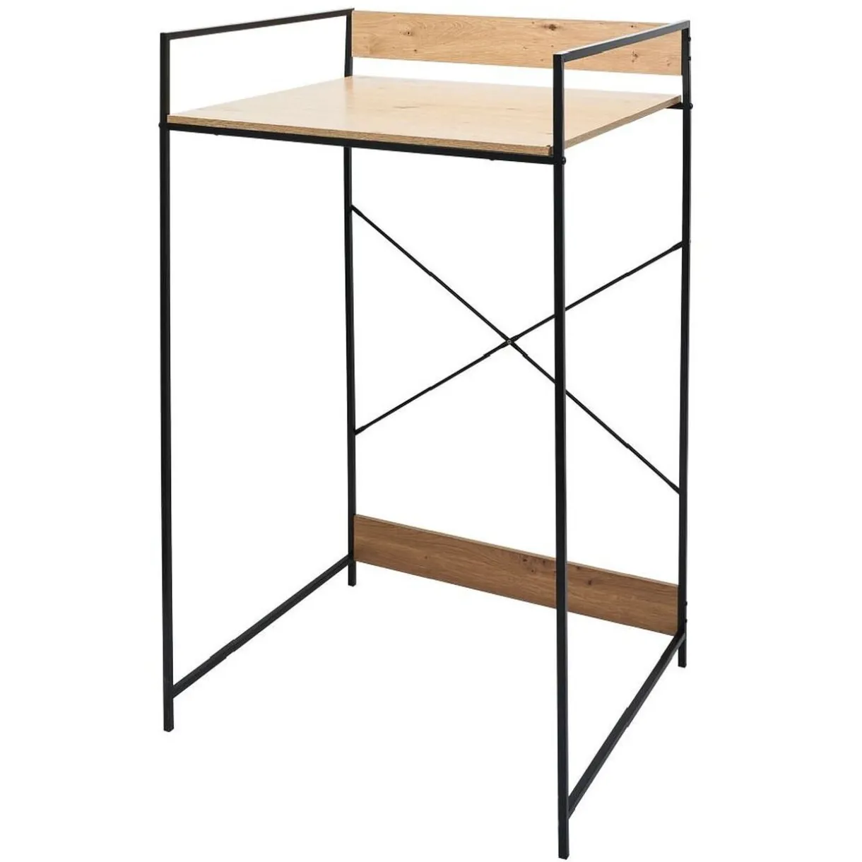 Entretien Du Linge|Gifi Meuble pour buanderie 70xH115x60cm bois et acier noir