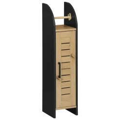 New Gifi Meuble WC naturel et noir 18x20xH78,5 cm - Richmond