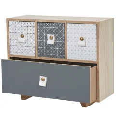 Rangement|Gifi Mini boîte design meuble bleu gris carreaux de ciment