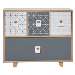 Rangement|Gifi Mini boîte design meuble bleu gris carreaux de ciment