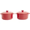 Mini cocotte en céramique motif flocon rouge x2^Gifi Discount