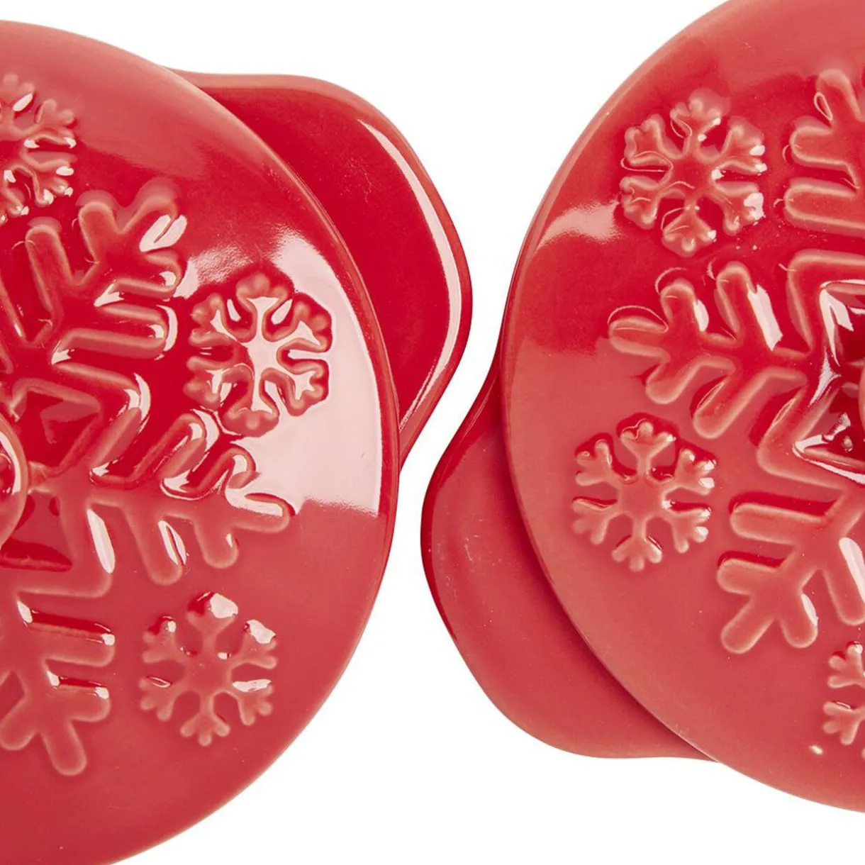 Mini cocotte en céramique motif flocon rouge x2^Gifi Discount