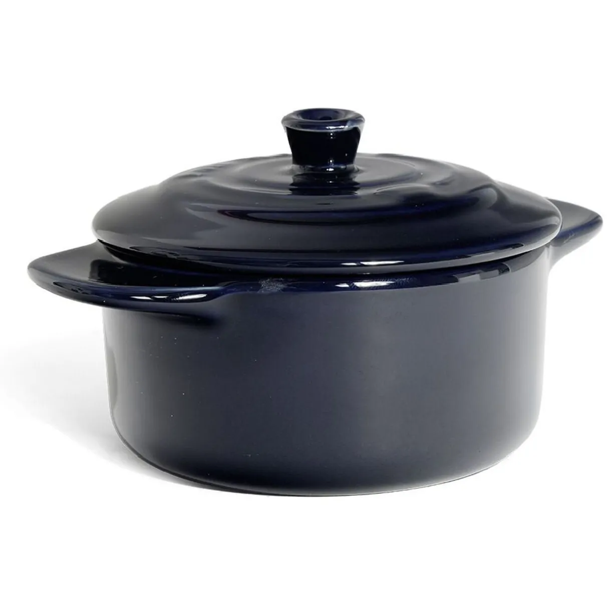 Mini cocotte individuelle en céramique avec couvercle - bleu ou noir^Gifi