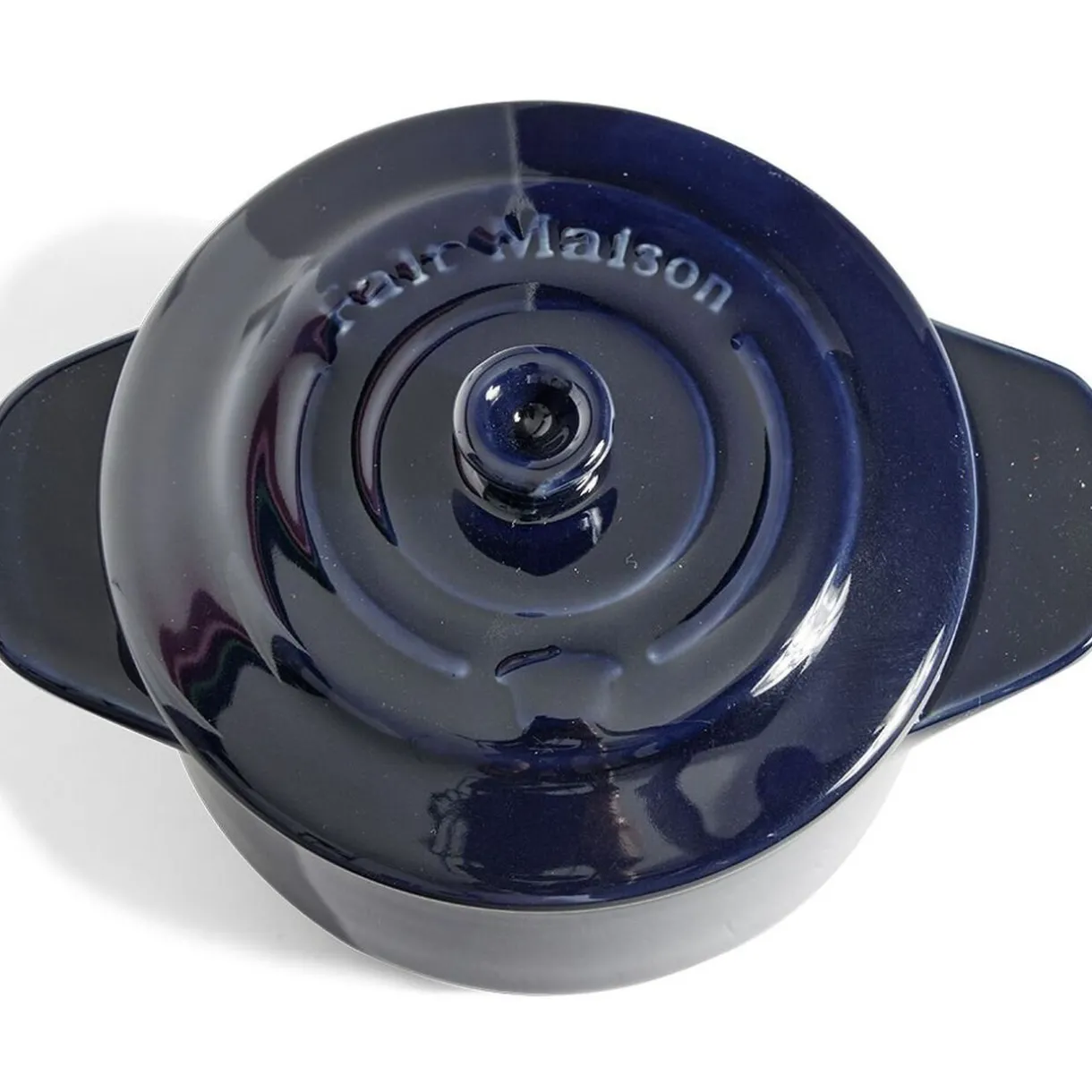 Mini cocotte individuelle en céramique avec couvercle - bleu ou noir^Gifi