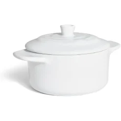Mini cocotte individuelle en céramique avec couvercle - gris ou blanc^Gifi Sale