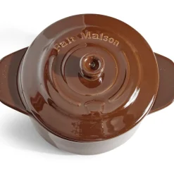Mini cocotte individuelle en céramique avec couvercle - marron clair ou foncé^Gifi New