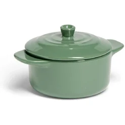 Mini cocotte individuelle en céramique avec couvercle - rouge ou vert^Gifi Clearance