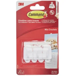Rangement|Gifi Mini crochet adhésif 3M blanc x3
