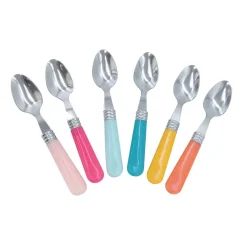 Mini cuillère inox manche plastique multicolore x6^Gifi New