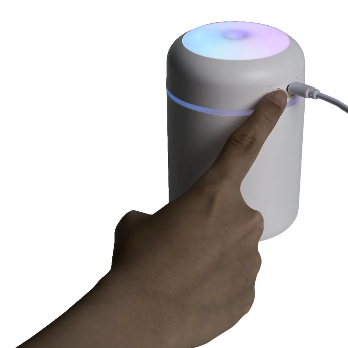 Online Gifi Mini humidificateur électrique USB plastique blanc Ø7,8xH11,9cm