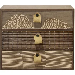 Rangement|Gifi Mini meuble bois et bambou 3 tiroirs L24xl10,5xH20cm