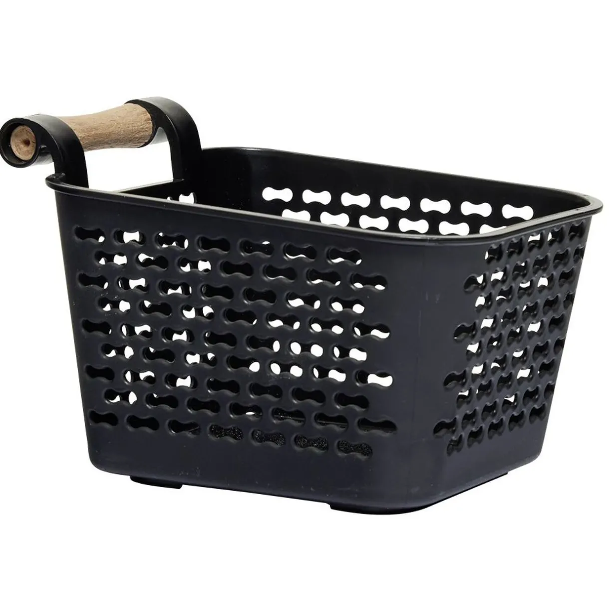 Rangement|Gifi Mini panière en plastique avec poignée bois