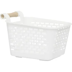 Rangement|Gifi Mini panière en plastique avec poignée bois