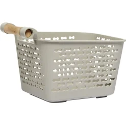 Rangement|Gifi Mini panière en plastique avec poignée bois