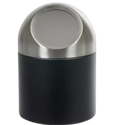 Nettoyage Et Entretien|Gifi Mini poubelle de salle de bain métal noir gris