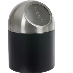 Nettoyage Et Entretien|Gifi Mini poubelle de salle de bain métal noir gris