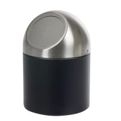 Nettoyage Et Entretien|Gifi Mini poubelle de salle de bain métal noir gris