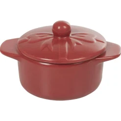 Minis cocottes rouges mat avec couvercle x2^Gifi Discount