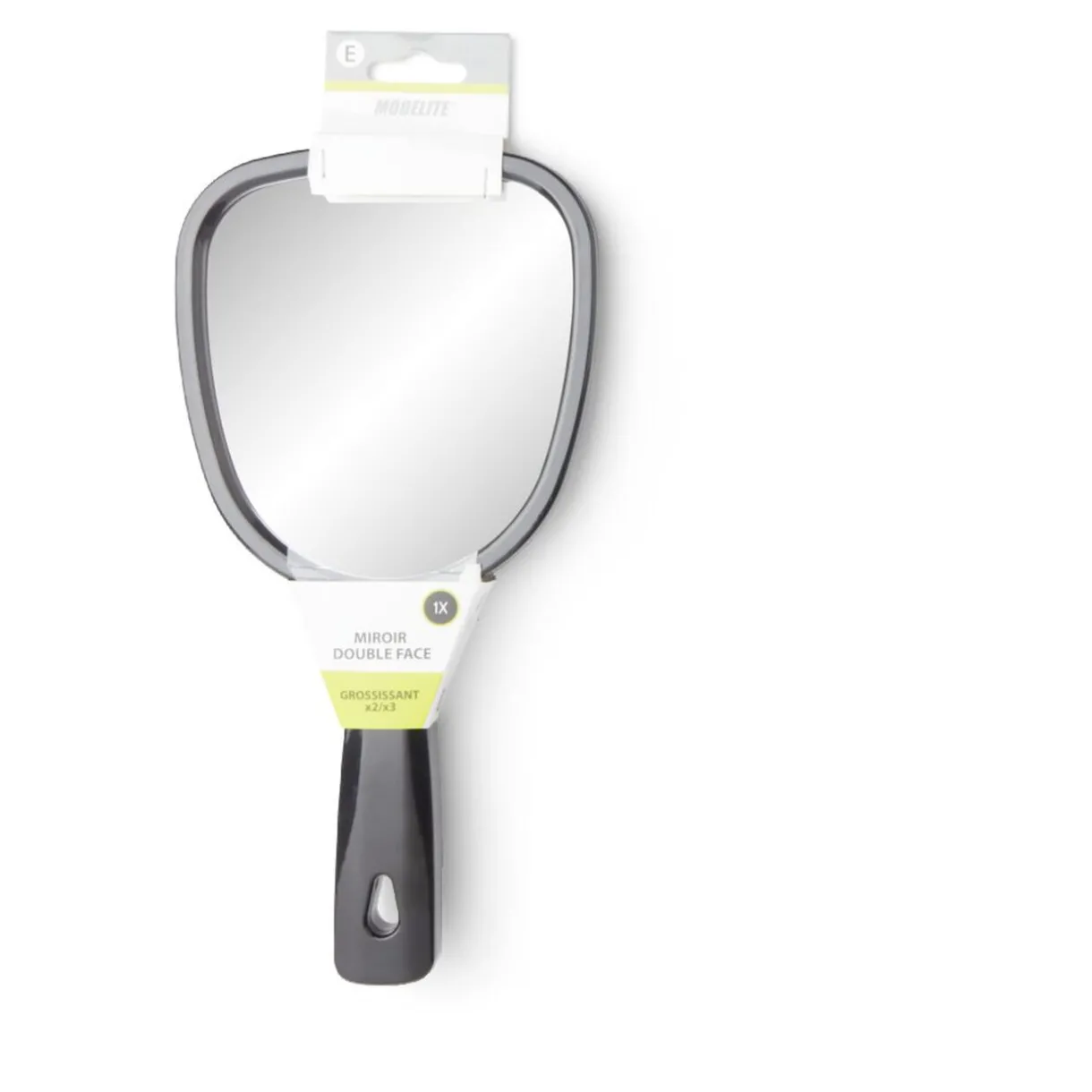 New Gifi Miroir à main double face grossissant plastique noir