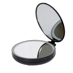 Gifi Miroir double rétractablesur pied rond noir LED