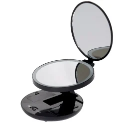 Gifi Miroir double rétractablesur pied rond noir LED