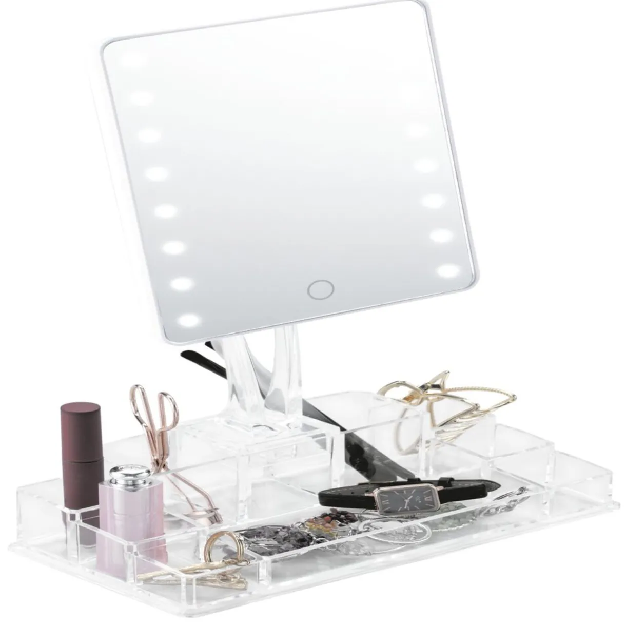 Sale Gifi Miroir LED avec rangement cosmétique 9 compartiments