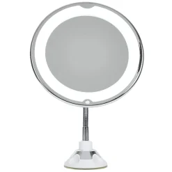 Gifi Miroir LED grossissant flexible et pivotant fixation ventouse