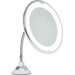 Gifi Miroir LED grossissant flexible et pivotant fixation ventouse