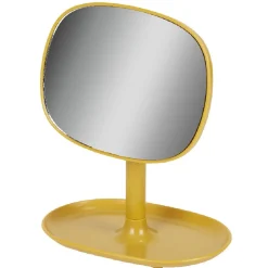 Outlet Gifi Miroir POP jaune moutarde sur pied repose bijoux
