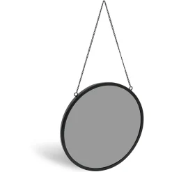 Hot Gifi Miroir rond métal noir Ø30cm